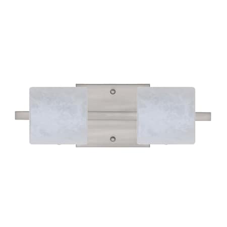 Besa Lighting Paolo Vanity, Carrera, Satin Nickel Finish, 2x5W LED 2WS-787319-LED-SN